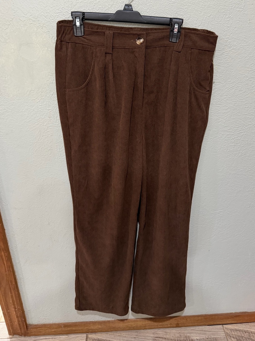 HALARA Wide Leg Corduroy Pants in Chocolate Brown NWT Size 1X Cute Fall Pants